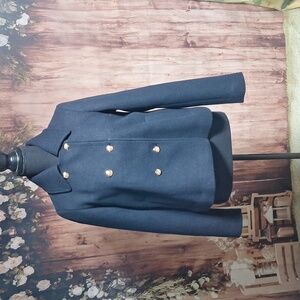 NWT Nili Lotan XXS Dark blue double breasted pea coat